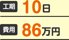 工期10日　費用86万円