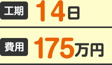 工期14日　費用175万円