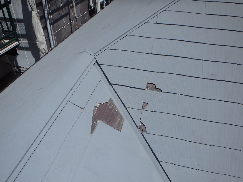 築20年神戸市　台風により屋根が損傷！雨漏りする前に工事を。